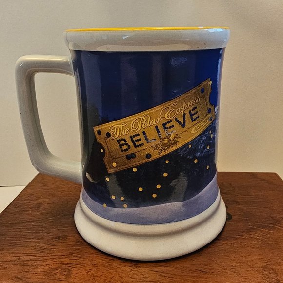 Warner Bros. The Polar Express Embossed (s18) Believe Coffee Cup Mug - Picture 2 of 5